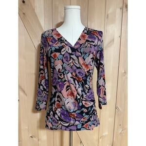 Ralph Lauren | NWT Floral Wrap Surplis Jersey Top | Size Medium